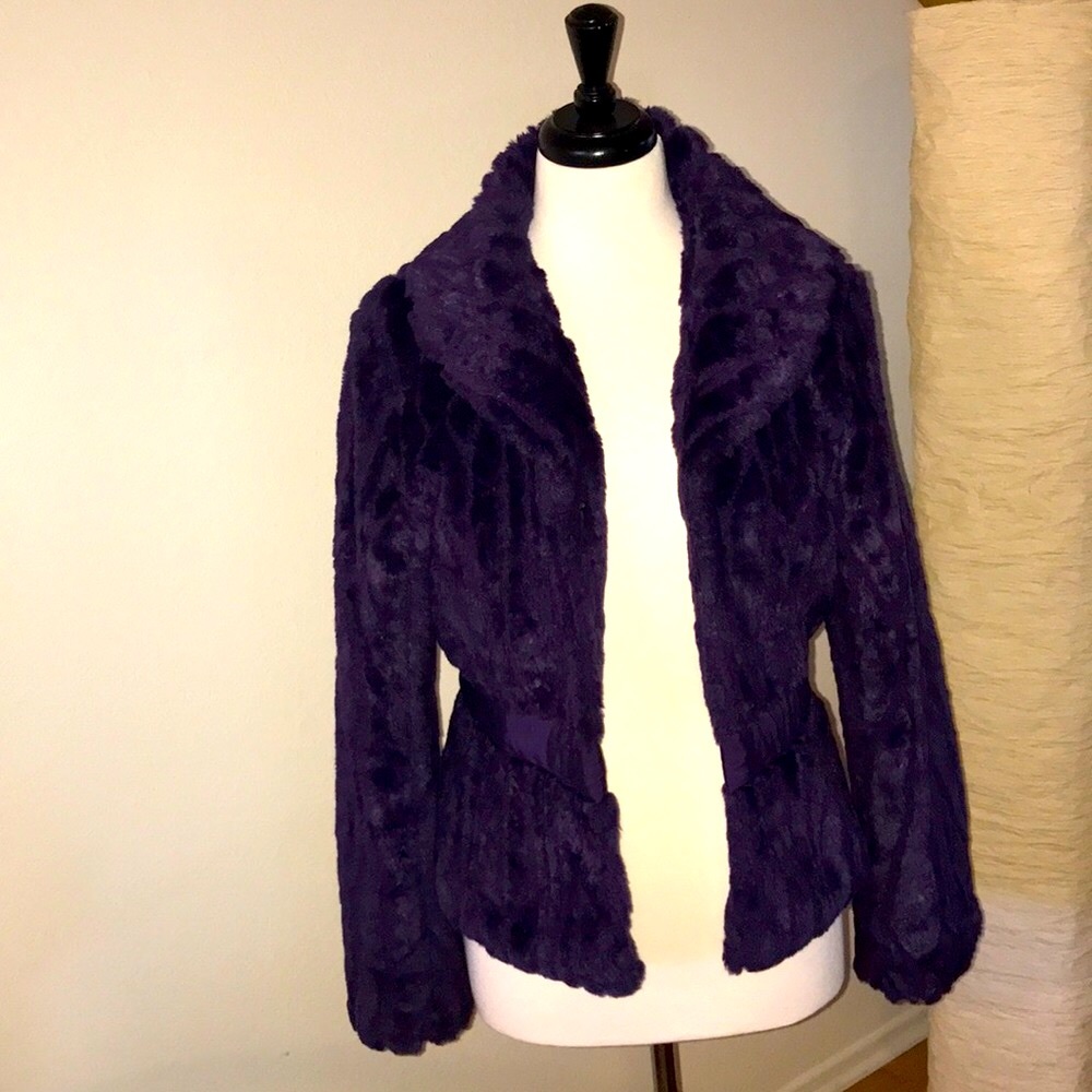 Purple fur coat